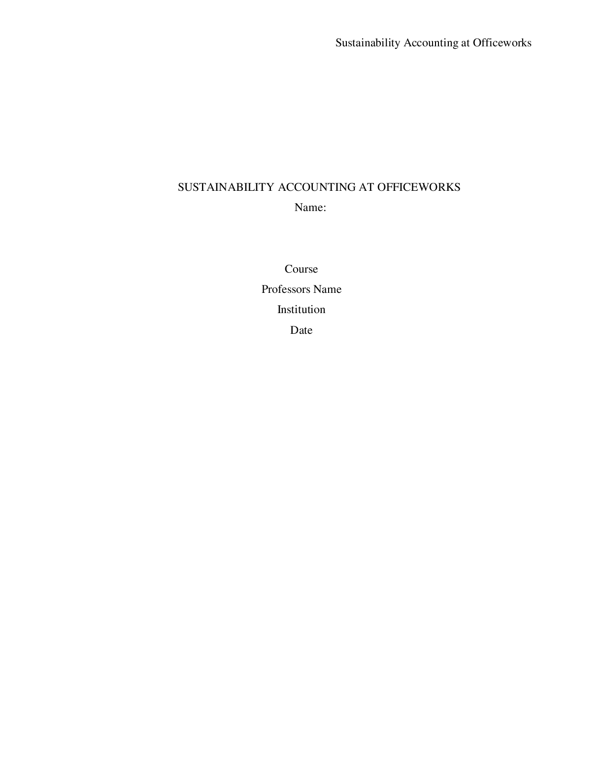 Preview image for SUSTAINABILITY ACCOUNTING AT OFFICEWORKS